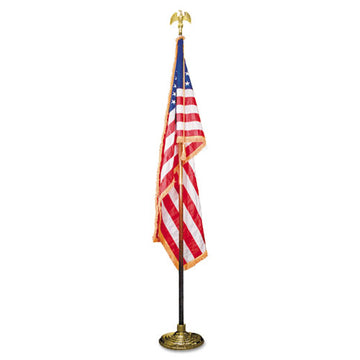 Advantus Deluxe 3 Ft X 5 Ft U.s. Flag, 8 Ft Oak Staff, 2" Gold Fringe, 7" Goldtone Eagle freeshipping - TVN Wholesale